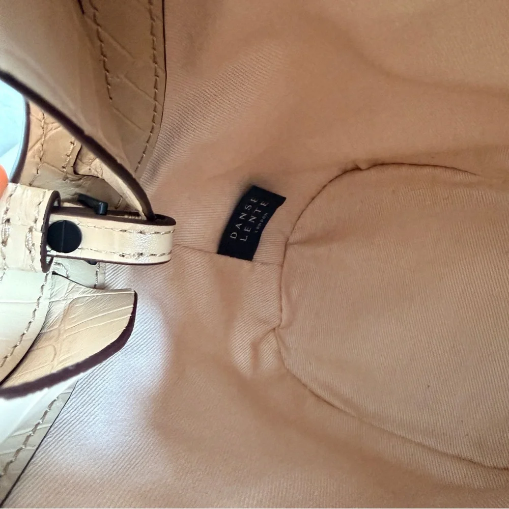 DANSE LENTE Mini Johnny Croc-Embossed Leather Hexagonal Bucket Bag